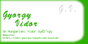 gyorgy vidor business card